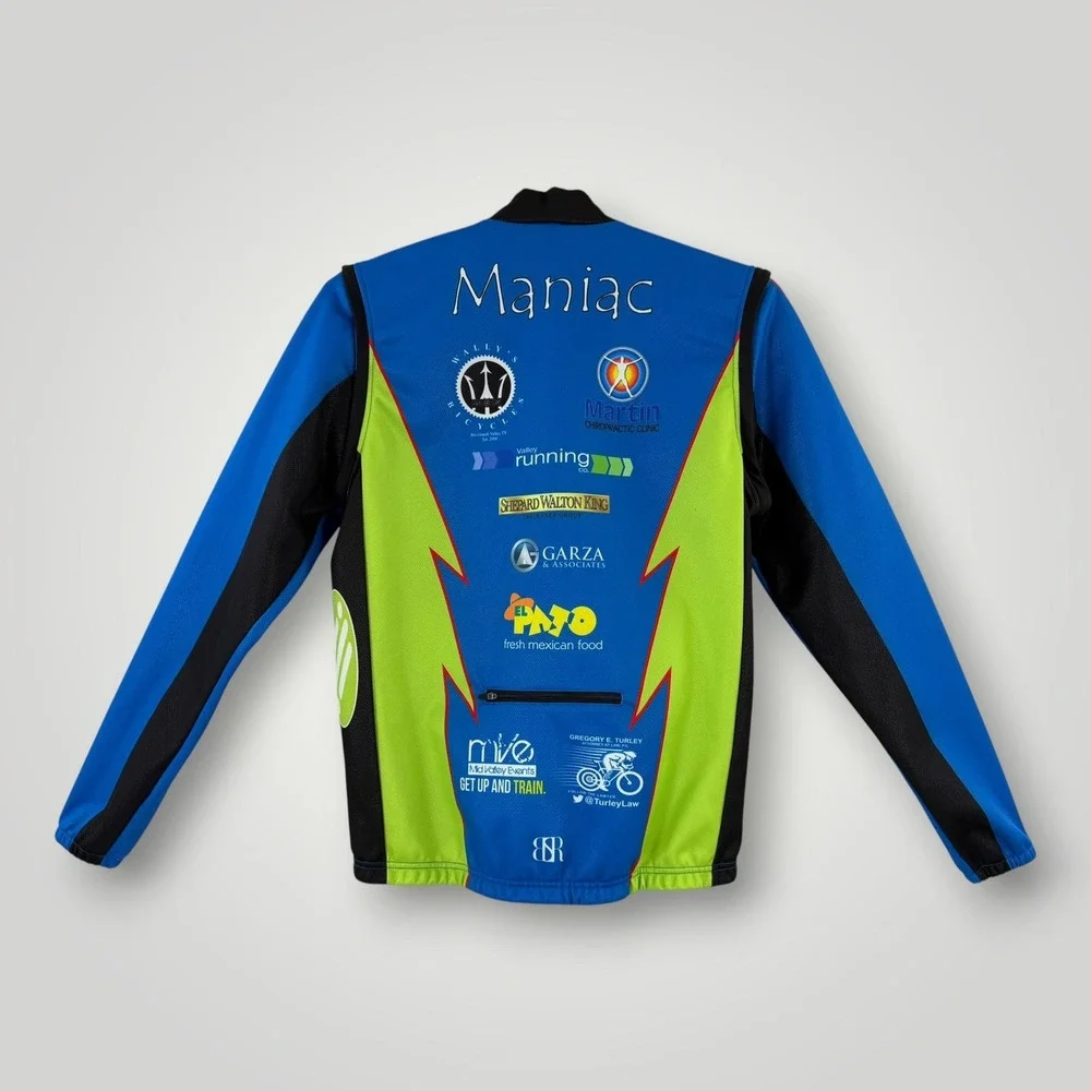 BR Jacket Womens Medium Multicolor Multisport Mania Full Zip Cycling Triathlon - Picture 3 of 9
